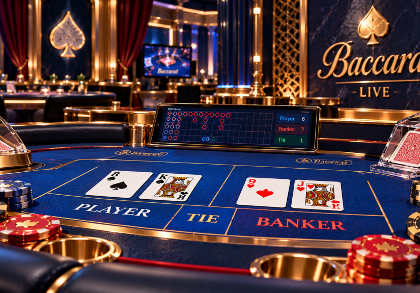 Luxurious Live Baccarat Table