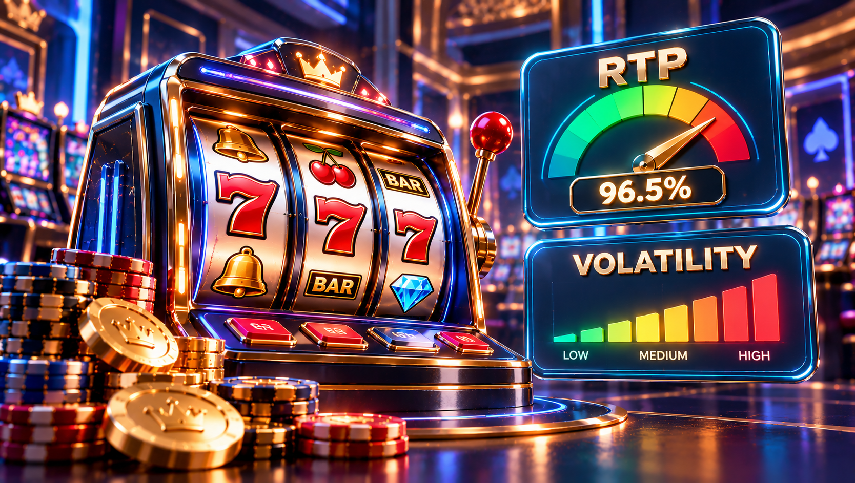 Neon Pokie Volatility and RTP Dashboard